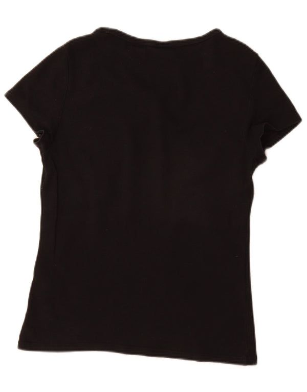 Levi's Damen T-Shirt Top UK 12 Medium Schwarz Baumwolle