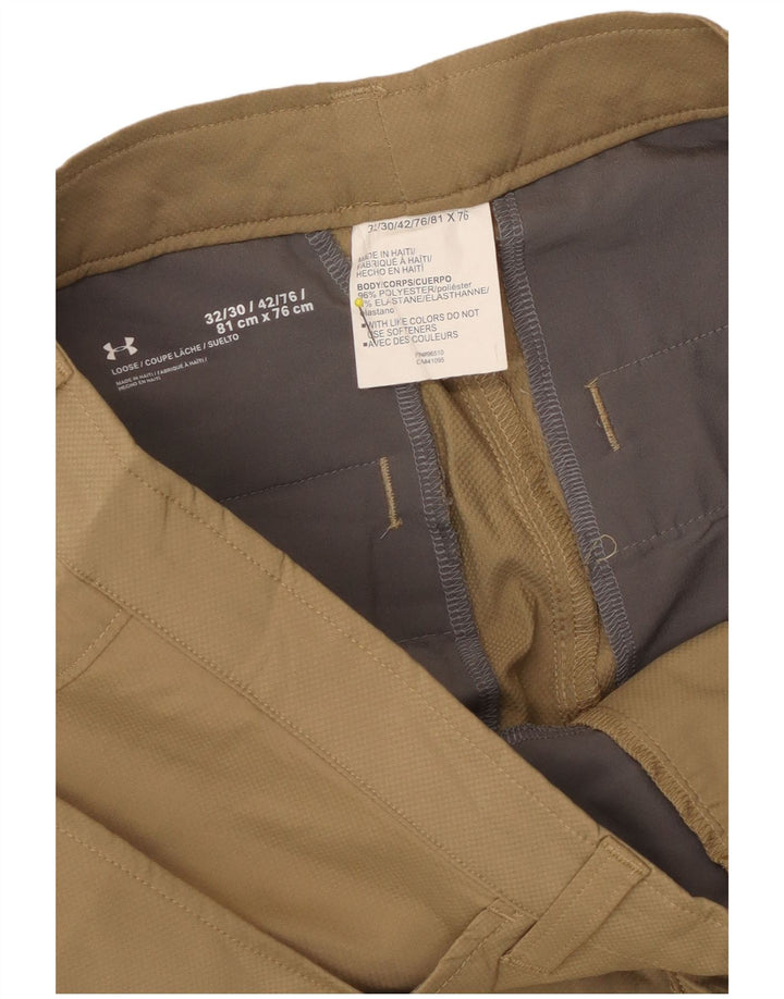 Under Armour Herren gerade Freizeithose W32 L30 Beige Polyester