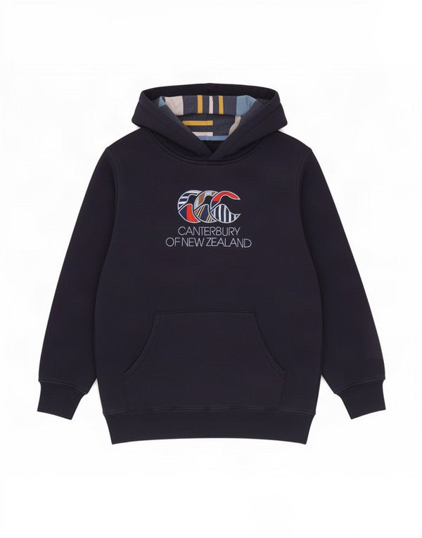 Canterbury Jungen-Pullover mit grafischem Kapuzenpullover, 9–10 Jahre, marineblaue Baumwolle