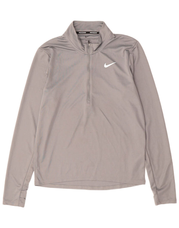 NIKE Herren Dri Fit Pullover-Trainingsanzug mit Reißverschluss, Größe S, Grau, Polyester