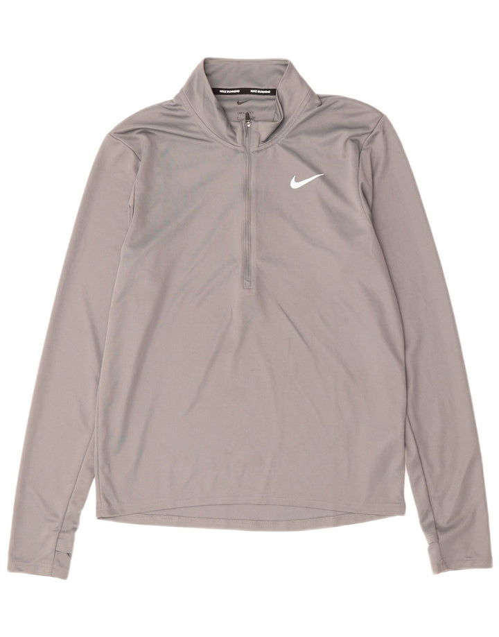 NIKE Herren Dri Fit Pullover-Trainingsanzug mit Reißverschluss, Größe S, Grau, Polyester