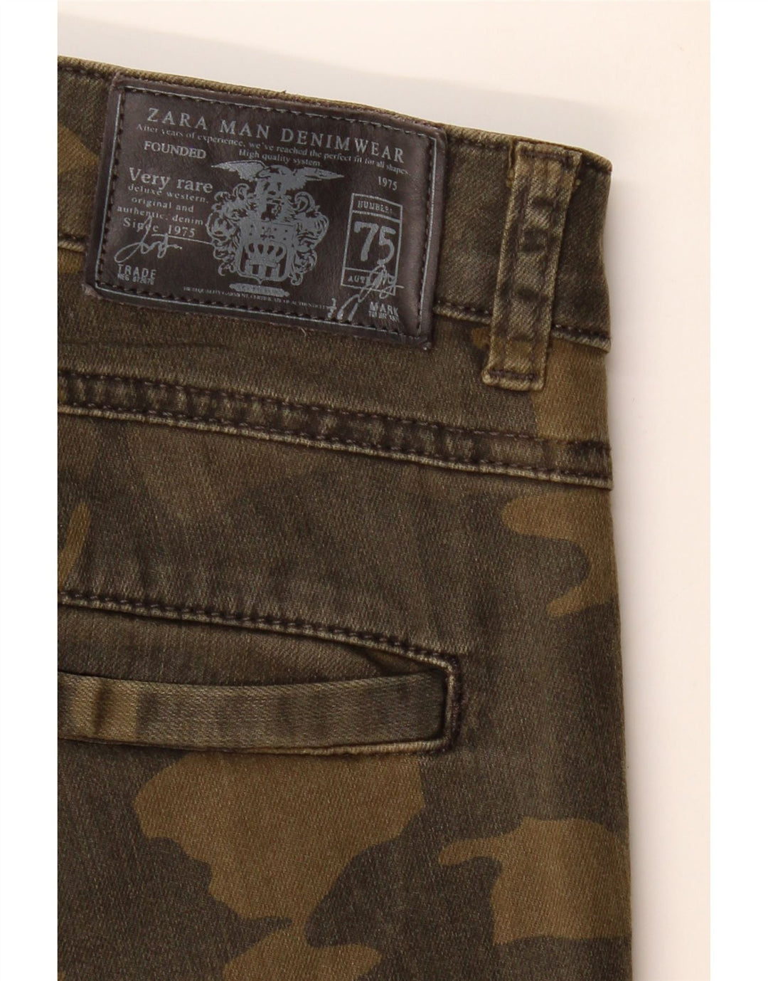 ZARA Herren-Cargohose im Used-Look, EU 40, M, W31, L29, Khaki-Tarnung