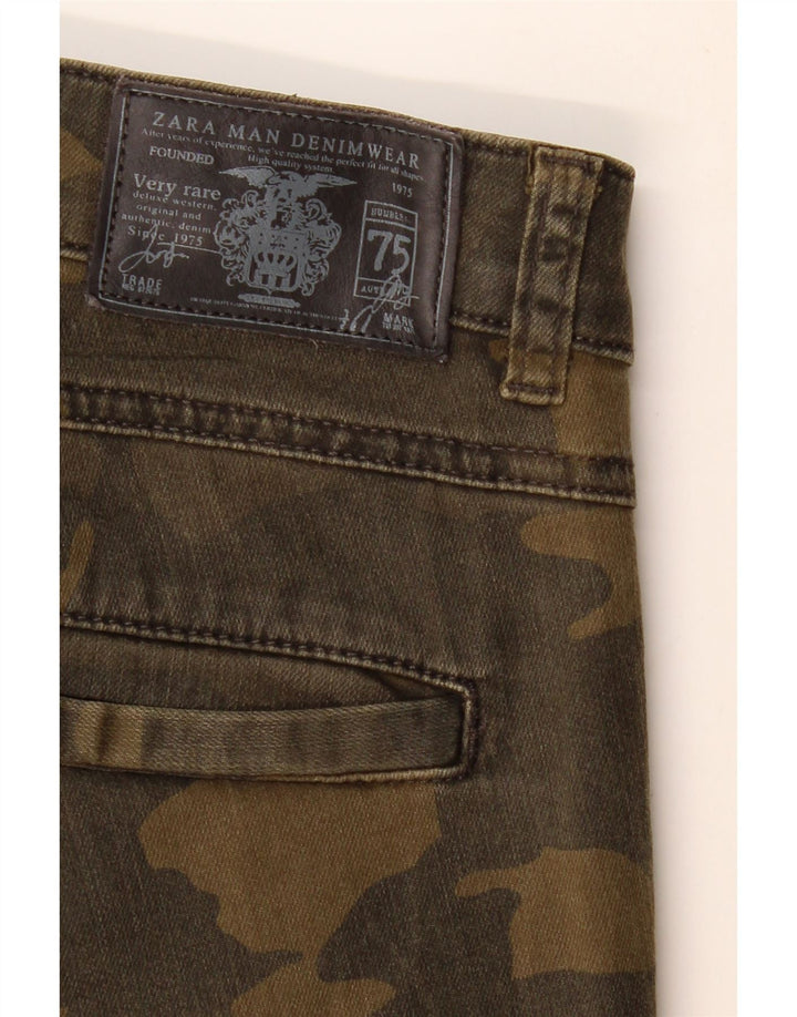 ZARA Herren-Cargohose im Used-Look, EU 40, M, W31, L29, Khaki-Tarnung