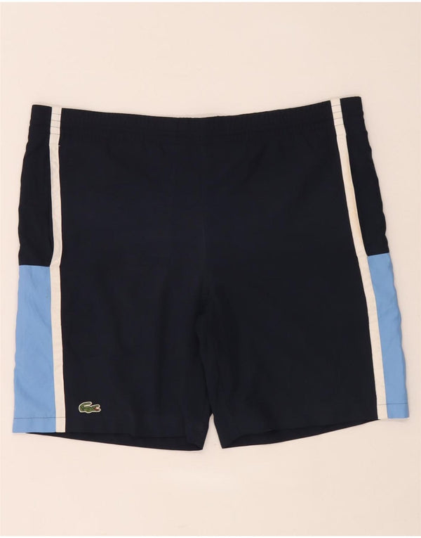 Lacoste Herren-Sportshorts, Größe 2 XS, marineblaues Farbblock-Polyester