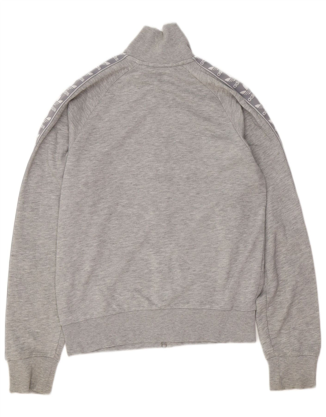 ADIDAS Womens Oversized Graphic Trainingsanzug Top Jacke UK 6 XS Grau Baumwolle