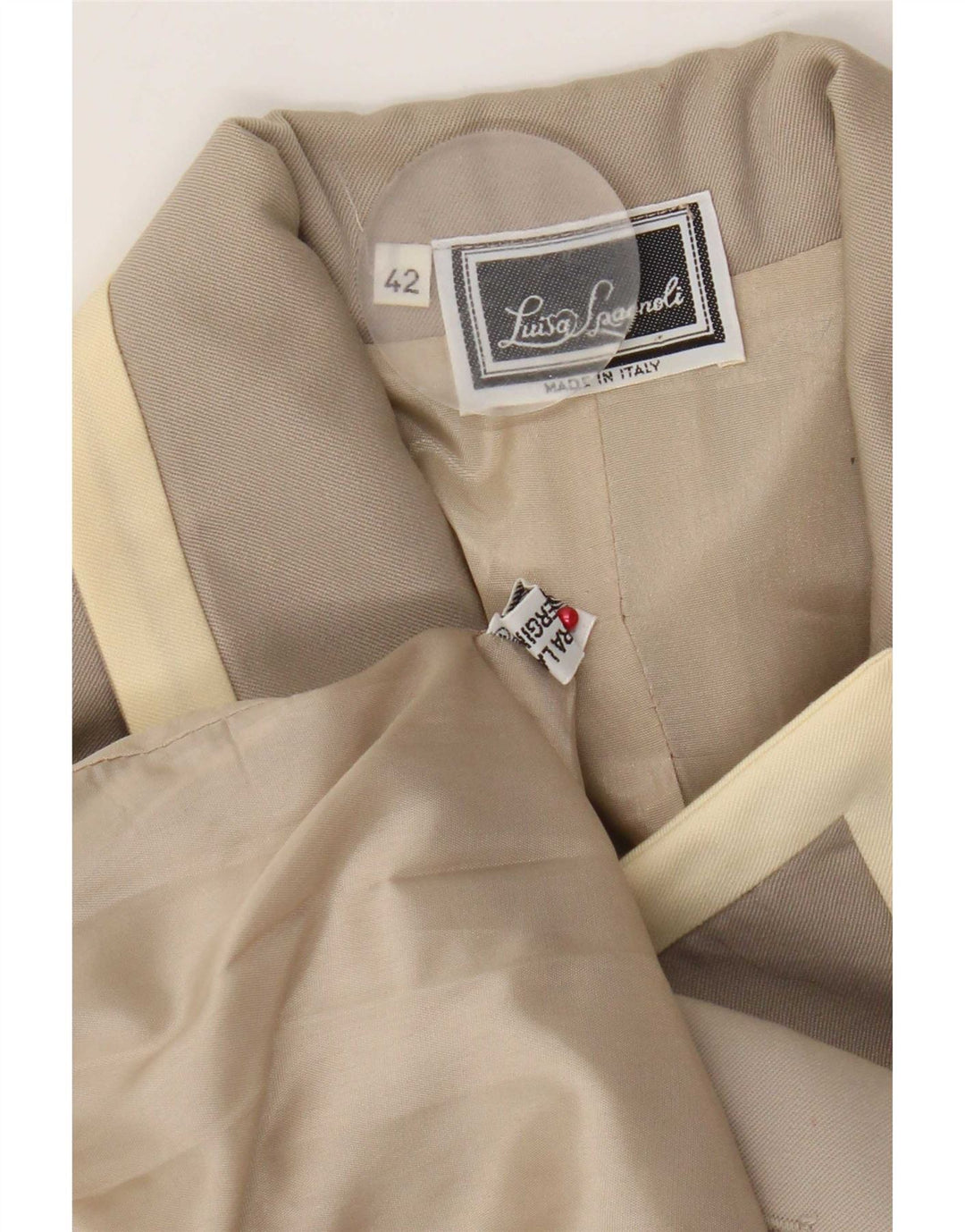 Luisa Spagnoli Damen Zweireihige Blazerjacke IT 42 Mittelbeige