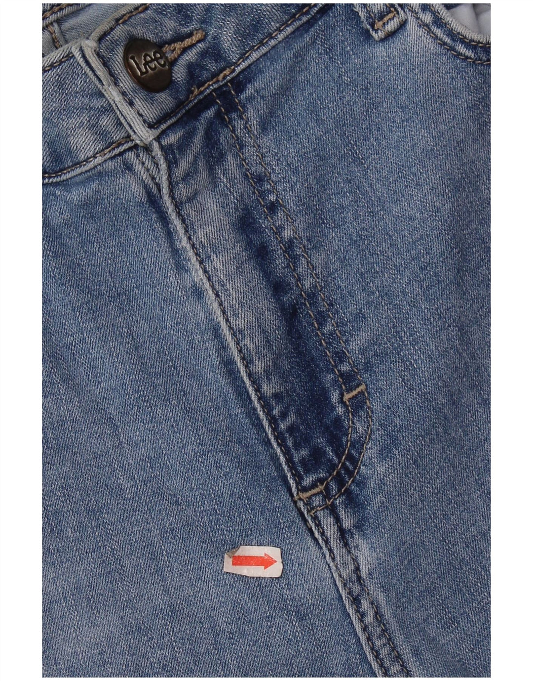 Lee Damen Capri-Jeans mit hohem Bund, US 14, Größe L, W32, L20, blaue Baumwolle