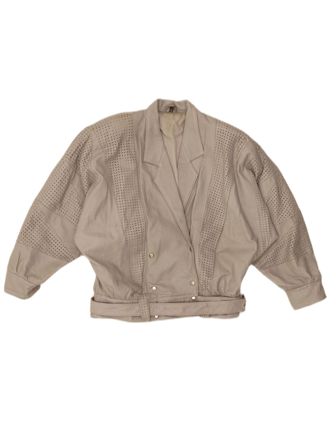 GABRIELLA BENELLI Damen Übergroße Jacke EU 36 Kleines graues Leder