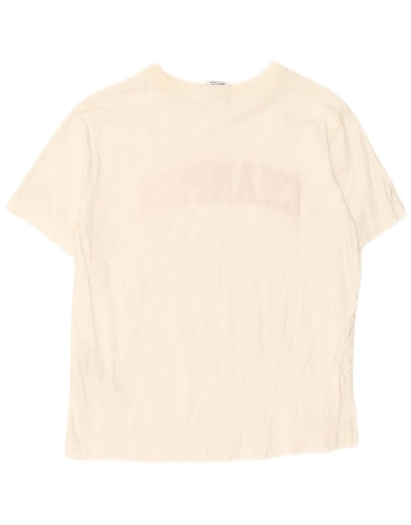 Champion Womens Oversized Graphic T-Shirt Top UK 6 XS Weiße Baumwolle