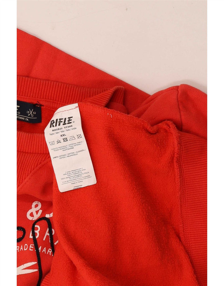 Rifle Herren-Sweatshirt mit Grafik, 2XL, rote Baumwolle