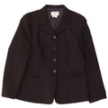 Zara Damen 4-Knopf-Blazerjacke EU 44 XL Schwarz Polyester
