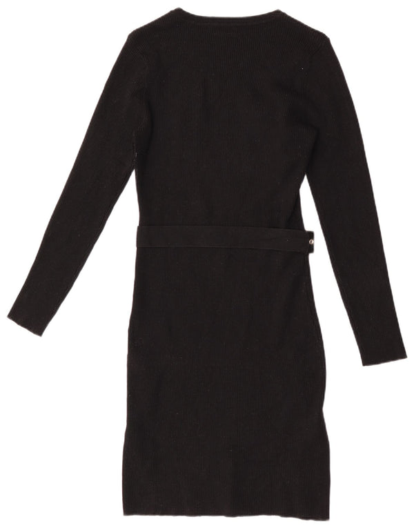 Lipsy Damen-Pulloverkleid im Military-Stil, Gr. 10, Größe S, Schwarz, Polyamid