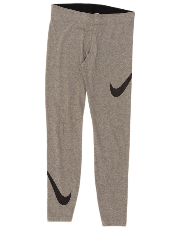 Nike Womens Graphic Leggings UK 14 Mittelgraue Baumwolle