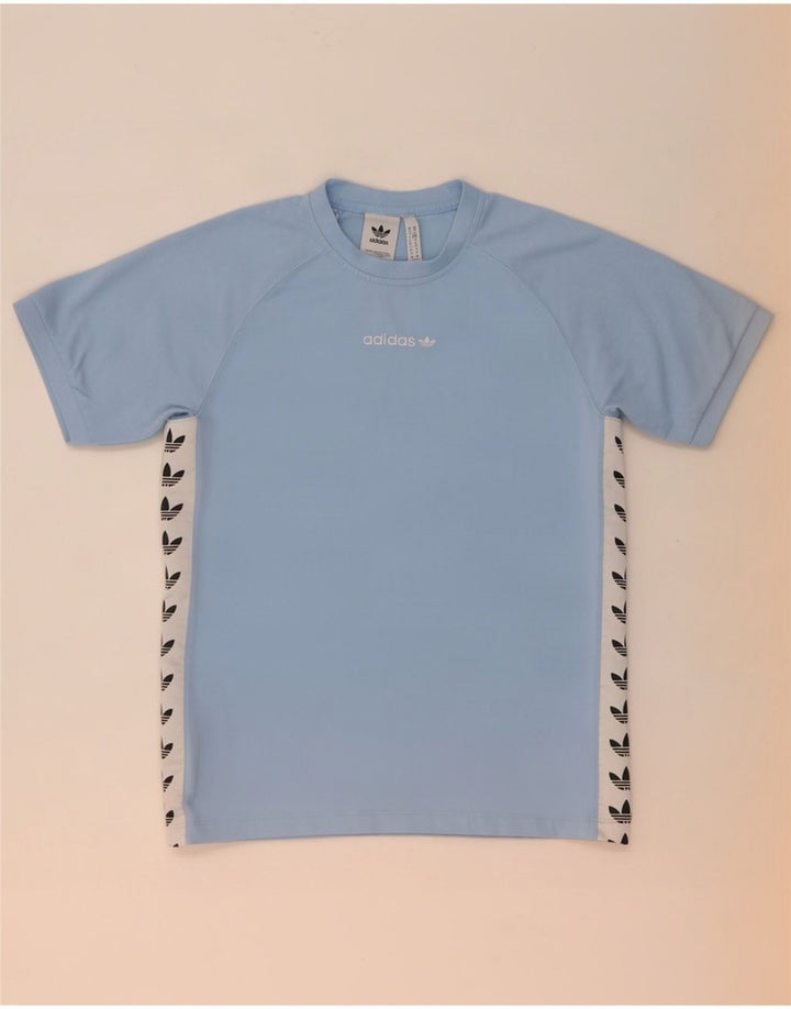 Adidas Herren Grafik-T-Shirt-Oberteil Mittelblaues Colourblock-Polyester