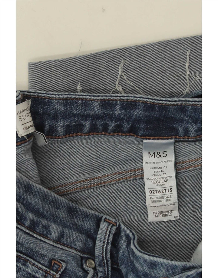 Marks & Spencer Damen Harper Straight Jeans UK 16 Large W32 L25 Blau