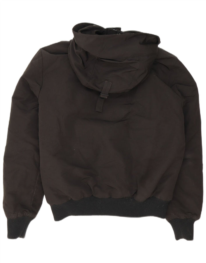 SUPERDRY Herren-Bomberjacke mit Kapuze, UK 38, Mittelschwarzes Nylon