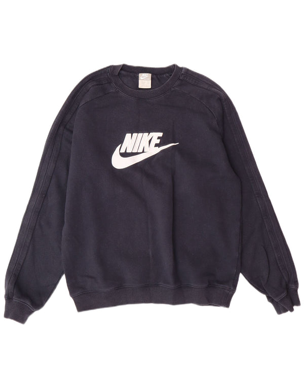 NIKE Herren-Sweatshirt mit Grafik, UK 39/41, mittelmarineblaue Baumwolle