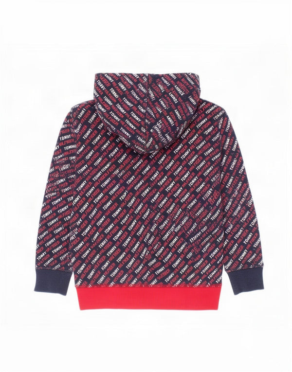 Tommy Hilfiger Kapuzenpullover mit Grafik für Jungen, 2–3 Jahre, rote Farbblock-Baumwolle