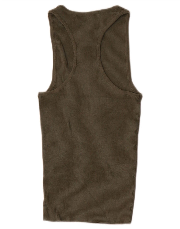 Zara Damen Weste Top UK 8 Small Khaki