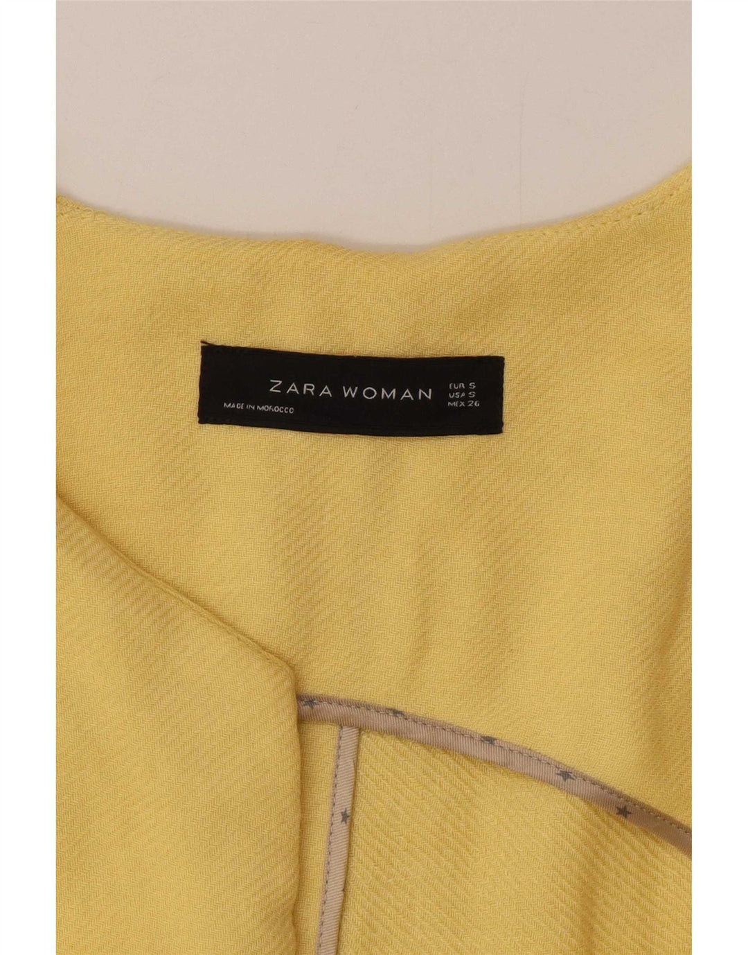 Zara Womens Open Overcoat UK 10 Small Gelbe Viskose
