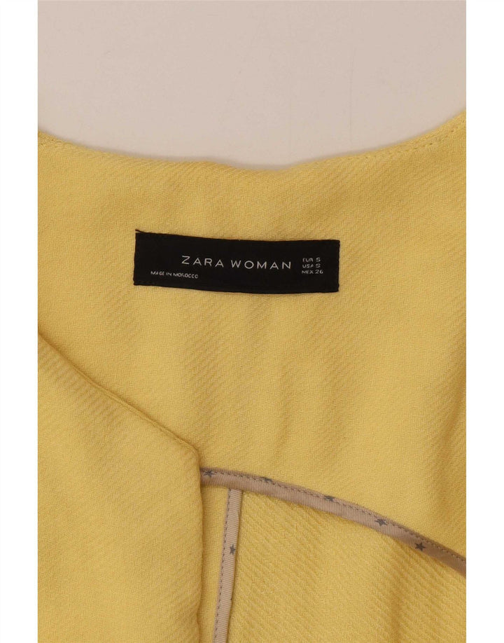 Zara Womens Open Overcoat UK 10 Small Gelbe Viskose