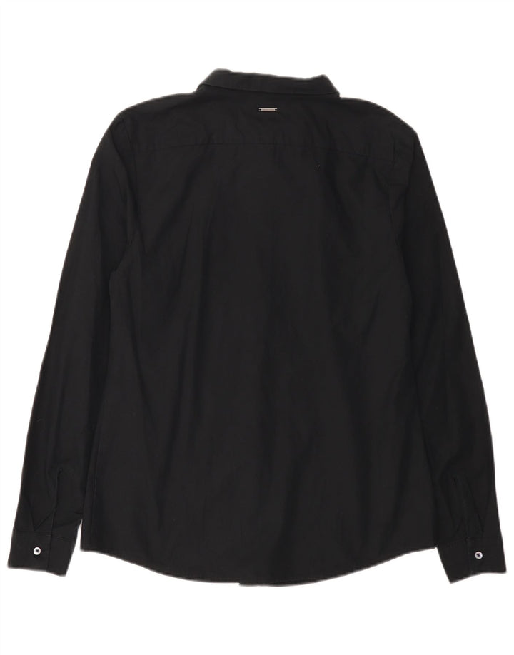 Calvin Klein Jeans Damen Hemd UK 14 Large Schwarz