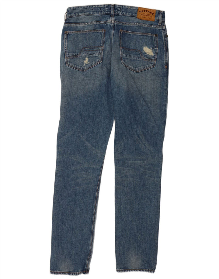 Fat Face Herren Distressed Slim Jeans W32 L33 Blaue Baumwolle