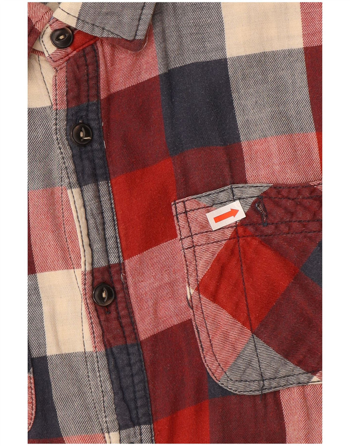 SCOTCH & SODA Herren-Flanellhemd, mittelrot, kariert, Baumwolle