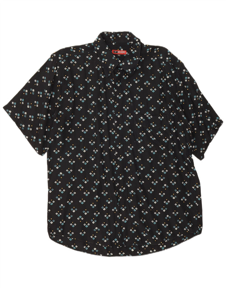 Tipo' S Herren Kurzarmhemd XL Schwarz Geometrisch Viskose