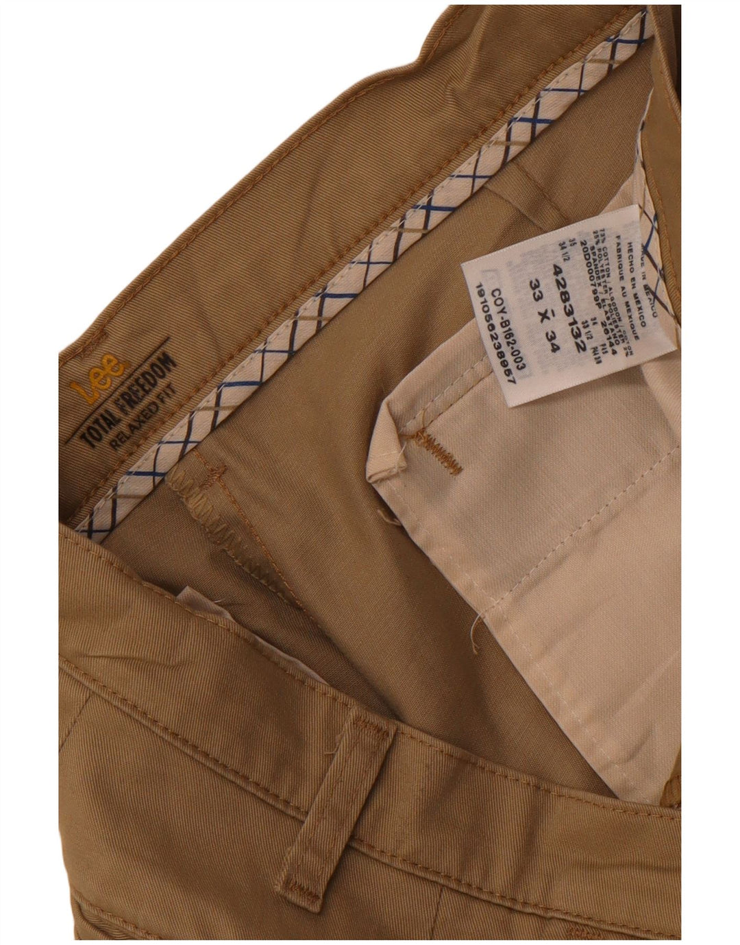 Lee Herren-Chinohose mit entspannter Passform, W33 L34, beige Baumwolle