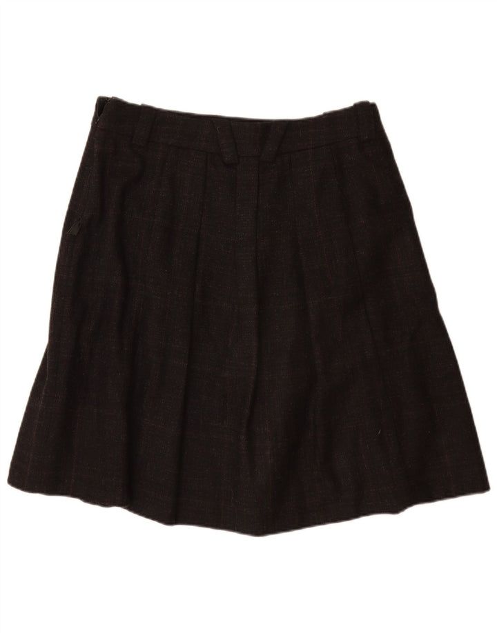 Henry Cottons Damen Faltenrock IT 44 Medium W30 Schwarz gefleckte Wolle