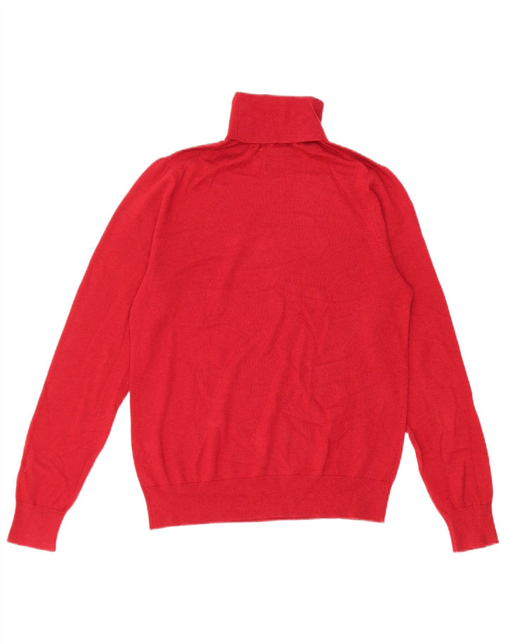 Massimo Dutti Damen-Pullover mit Rollkragen, UK 10, kleine rote Wolle