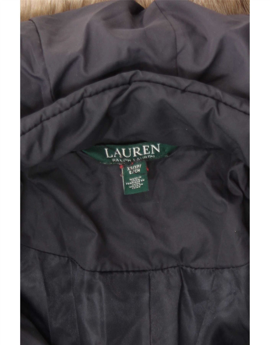 Ralph Lauren Wattierte Damenjacke mit Kapuze, UK 6, XS, Marineblau, Polyester