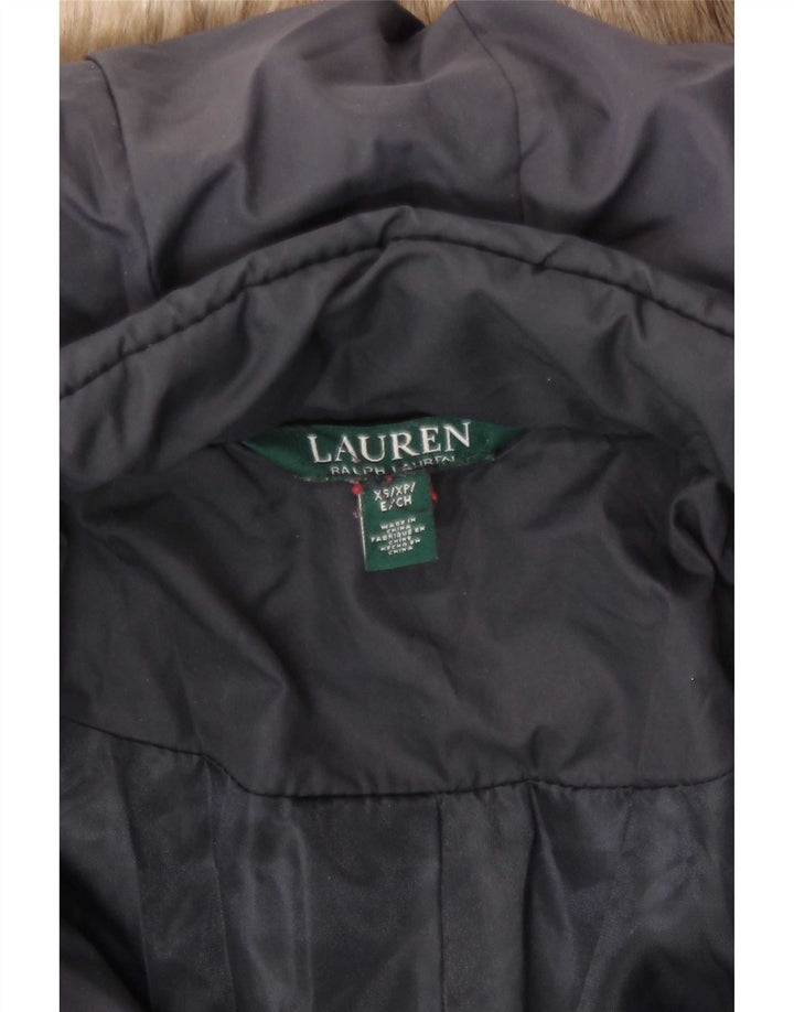 Ralph Lauren Wattierte Damenjacke mit Kapuze, UK 6, XS, Marineblau, Polyester