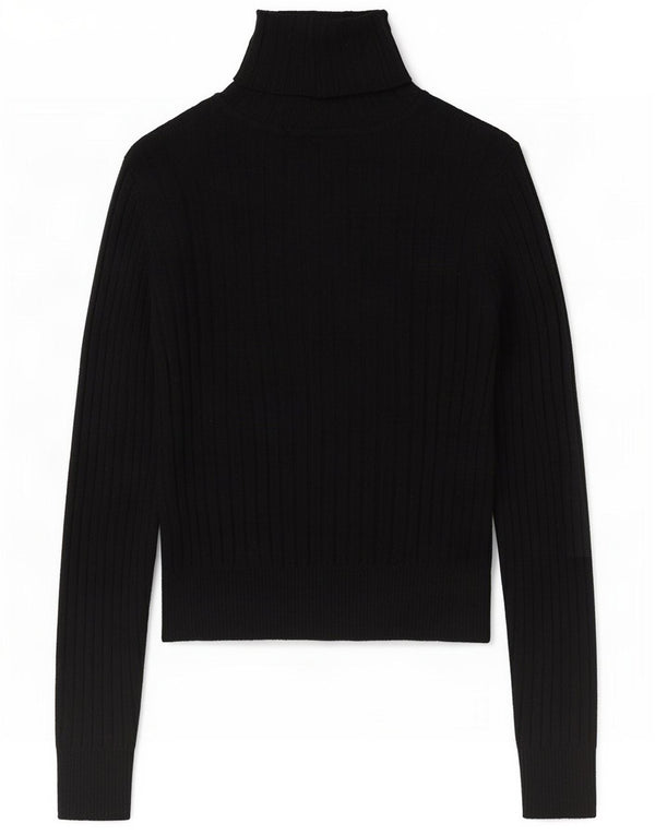 Zara Damen Crop Rollkragenpullover Pullover UK 12 Medium Schwarz