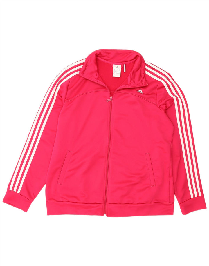 Adidas Damen Climalite Trainingsanzug Top Jacke UK 20/22 XL Rosa Polyester