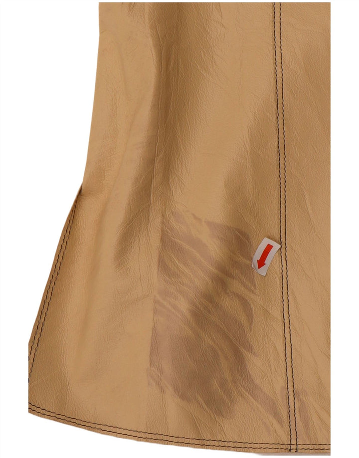 Vintage Damen Lederweste IT 44 Mittelbeiges Leder