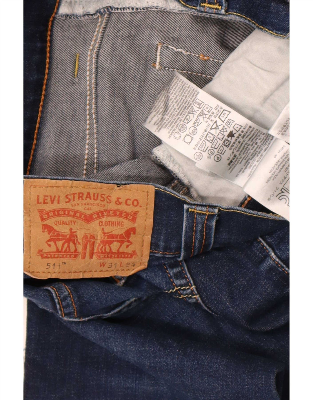 Levi's Damen 511 Slim Jeans W31 L28 Marineblaue Baumwolle
