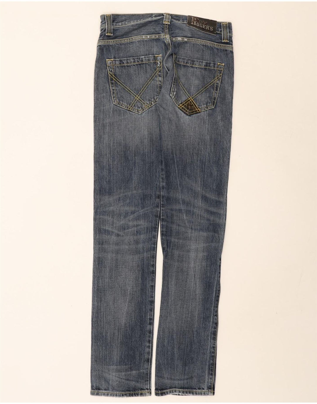 Roy Rogers Herren Distressed Straight Jeans W30 L35 Blaue Baumwolle