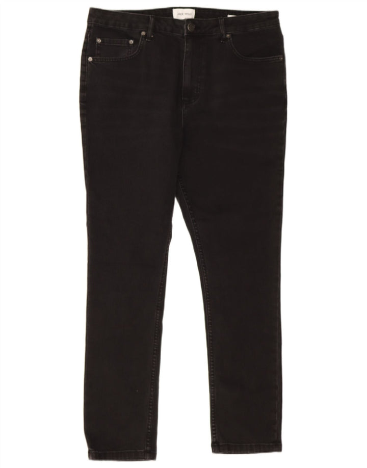 Jack Wills Slim-Jeans für Herren, W34, L29, schwarze Baumwolle