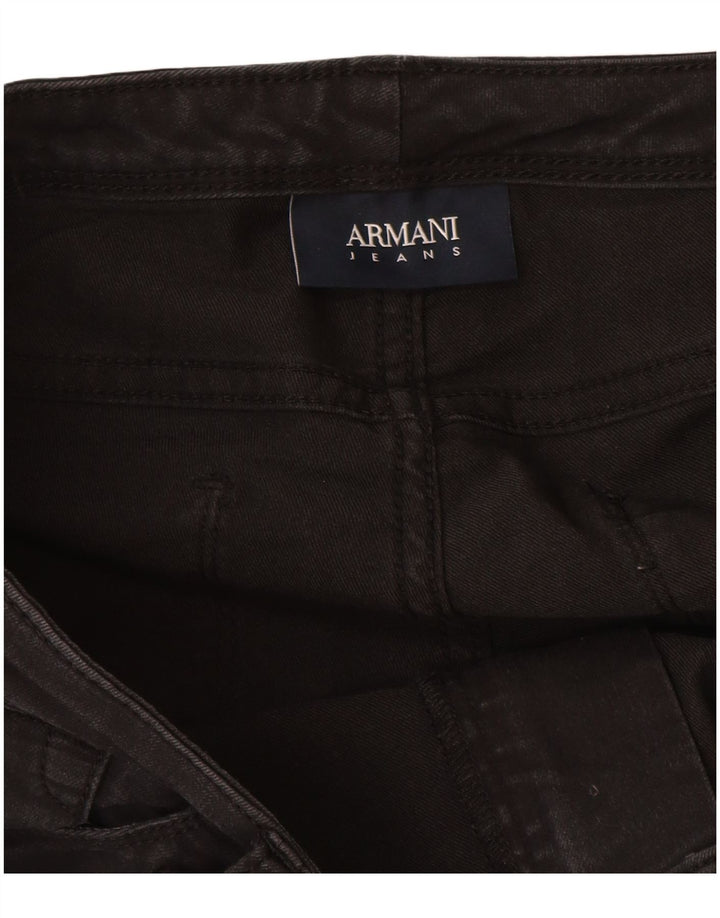 ARMANI Damen Slim Jeans W30 L27 Schwarze Baumwolle