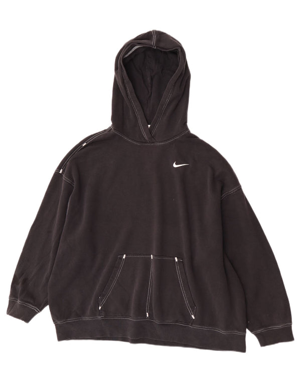 Nike Damen-Pullover mit übergroßem Kapuzenpullover, Gr. 10, Größe S, Schwarz, Baumwolle
