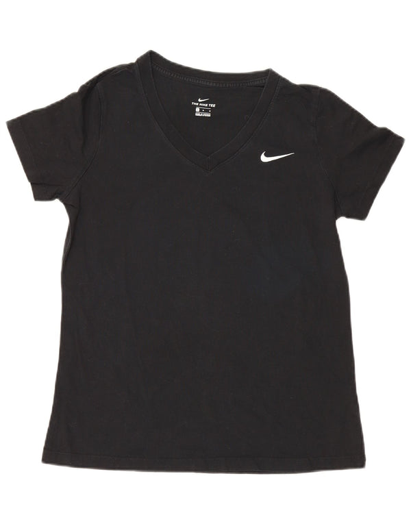 Nike Damen T-Shirt Top UK 12 Medium Schwarz