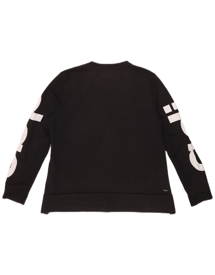 Adidas Damen Climalite Graphic Sweatshirt Pullover IT 44 Mittelschwarze Baumwolle