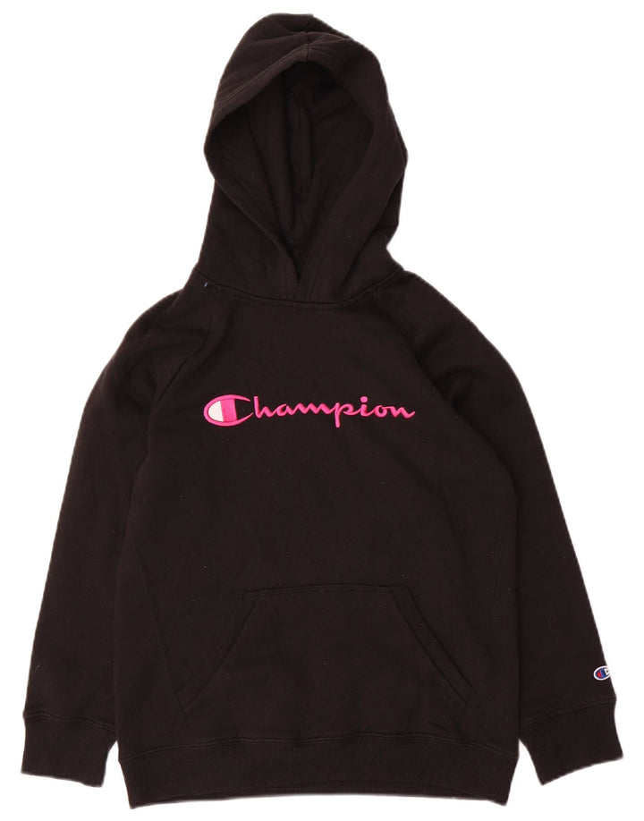 CHAMPION Kapuzenpullover mit Grafik für Mädchen, 11–12 Jahre, Größe L, Schwarz