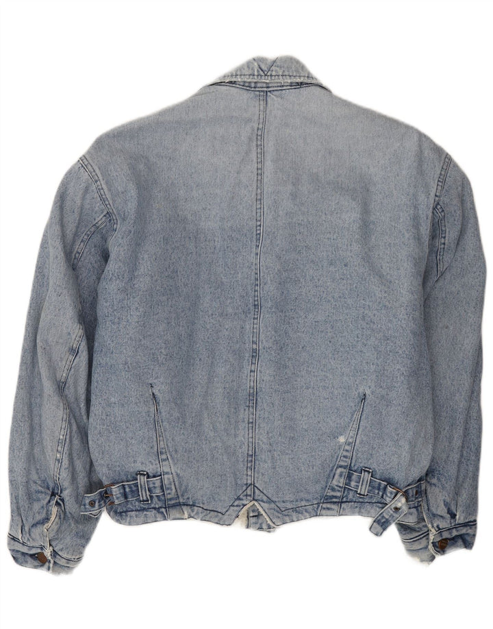 Sisley Herren-Denim-Sherpa-Jacke, UK 40, große blaue Baumwolle