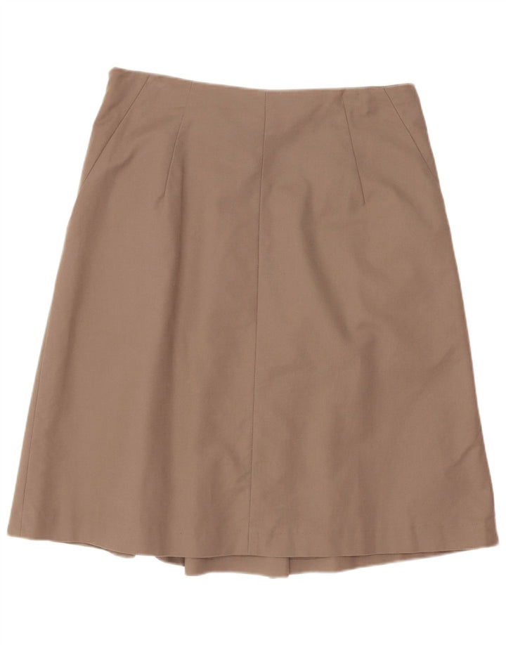 Zara Damen Midirock UK 12 Medium W28 Beige Baumwolle
