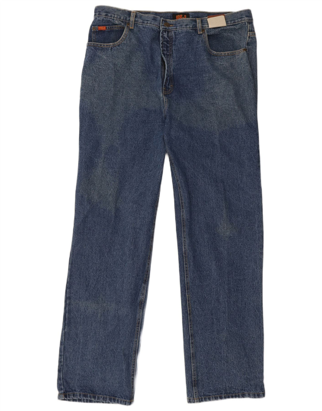 Vintage Herren Straight Jeans W38 L33 Blaue Baumwolle