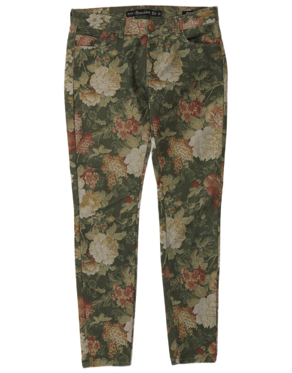 Zara Damen Jegging-Hose EU 38 Small W28 L30 Grün geblümt