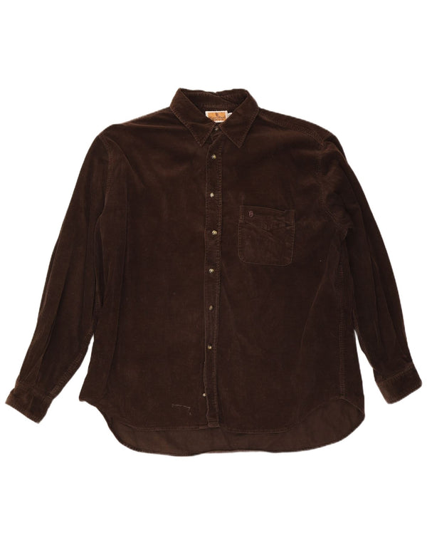 CONTE OF FLORENCE Mens Corduroy Shirt 2XL Brown Cotton